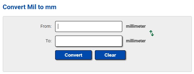 Convert Mil to mm